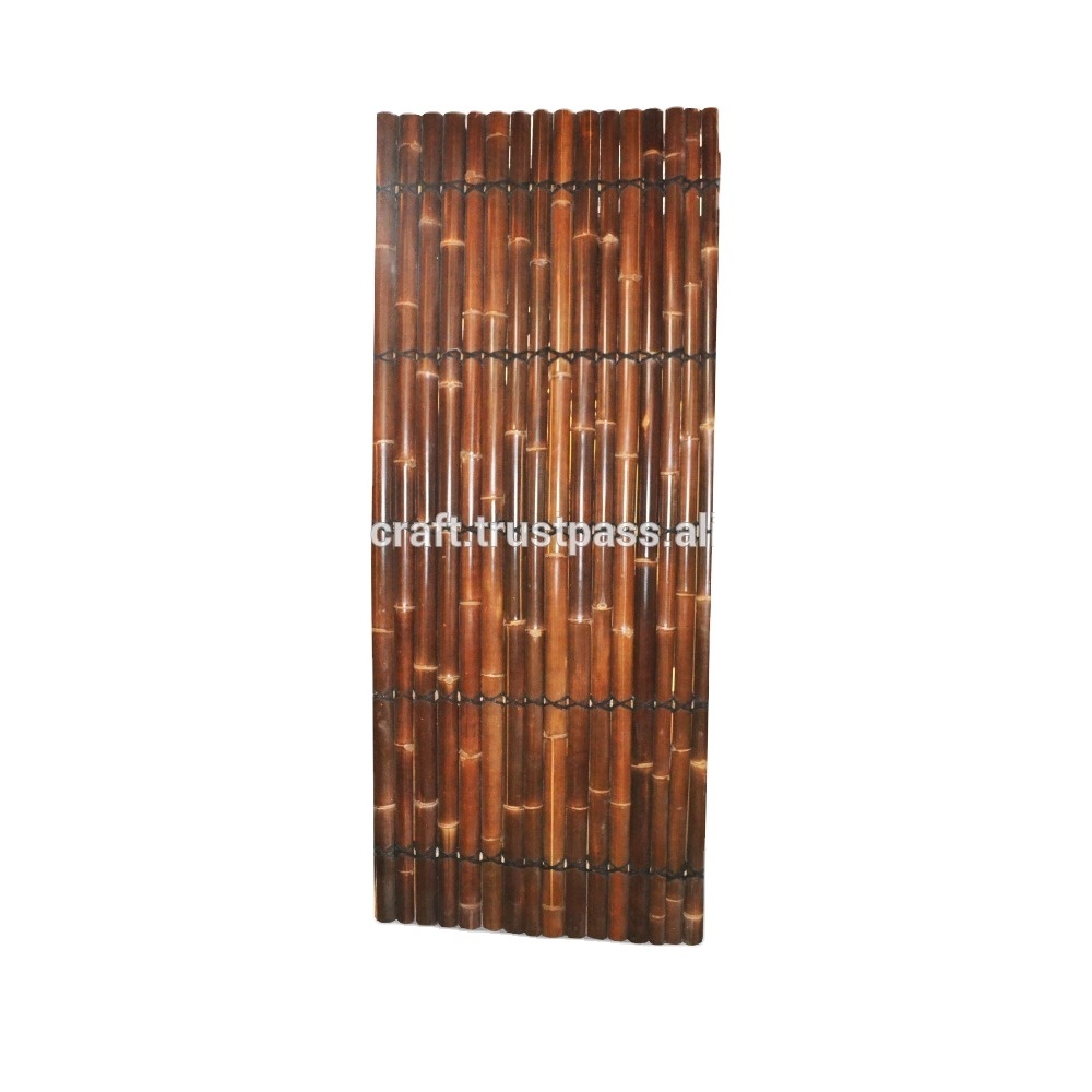 Black Bamboo Fence With 5 Back Slats